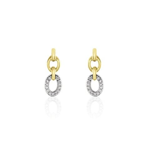 Boucles D'oreilles Pendantes Margane Or Jaune Diamant - Boucles d'oreilles pendantes Femme | Histoire d’Or