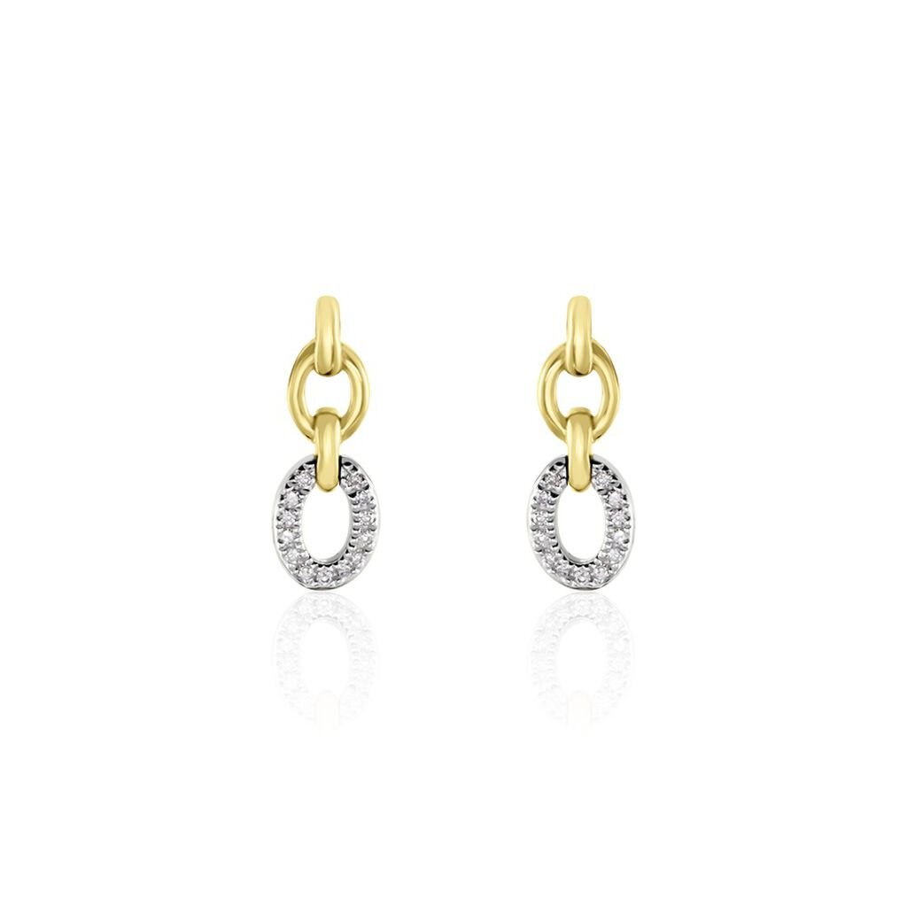 Boucles D'oreilles Pendantes Margane Or Jaune Diamant - Boucles d'oreilles pendantes Femme | Histoire d’Or