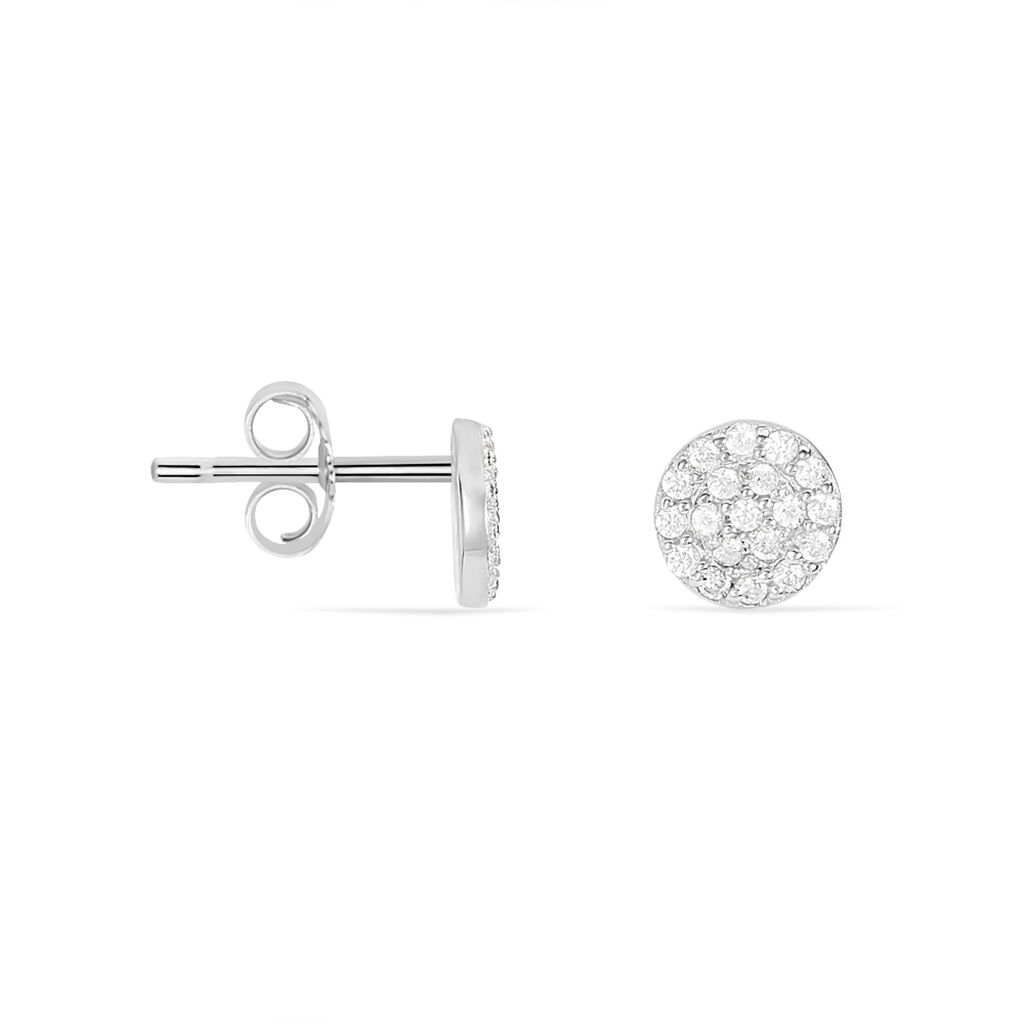 Boucles D'oreilles Puces Angeles Argent Blanc Oxyde De Zirconium - Boucles d'oreilles fantaisie Femme | Histoire d&rsquo;Or