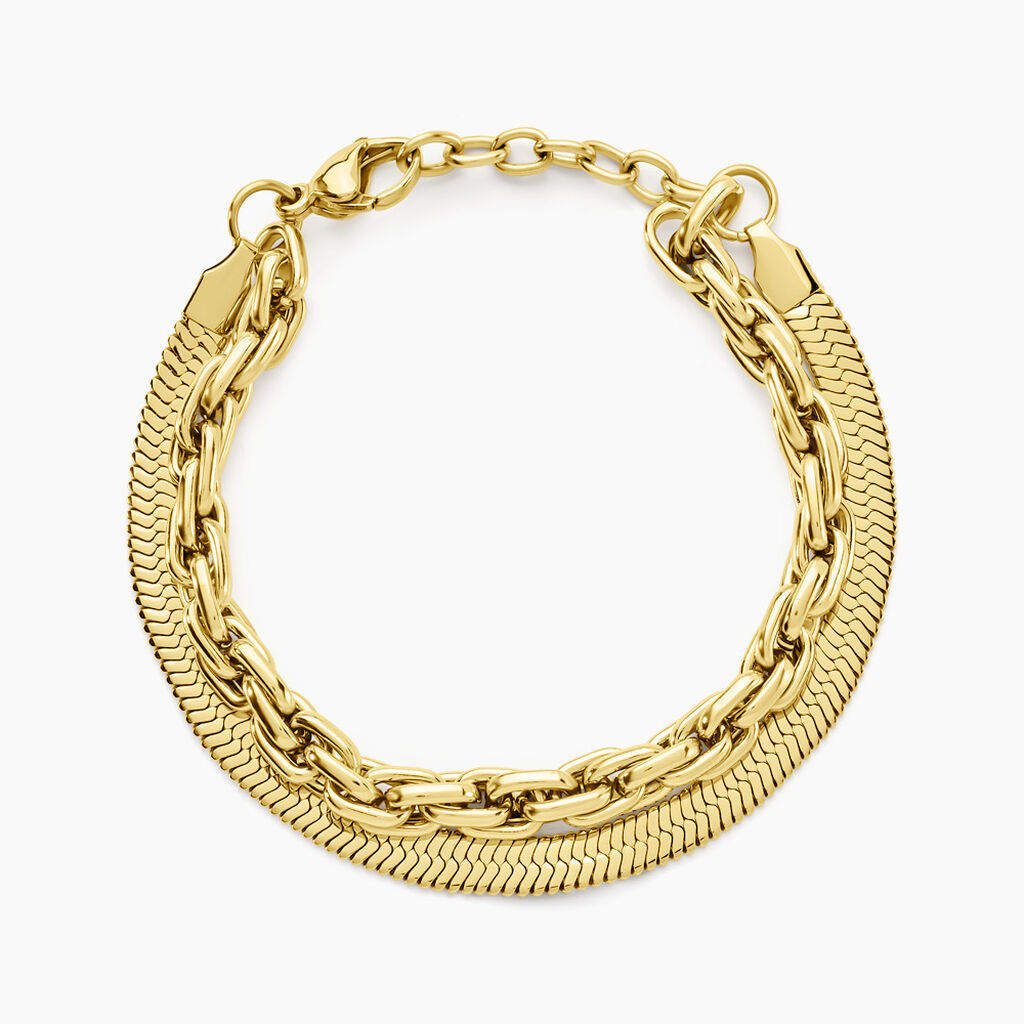 Bracelet Maddalena Acier Jaune - Bracelets chaîne Femme | Histoire d’Or