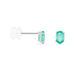 Boucles D'oreilles Puces Ovale Or Blanc Emeraude - Clous d'oreilles Femme | Histoire d’Or