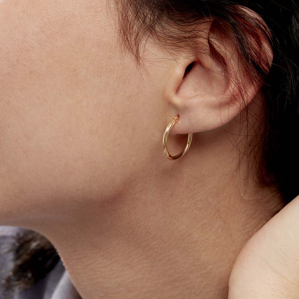 Créoles Youri Or Jaune - Boucles d'oreilles créoles Femme | Histoire d’Or