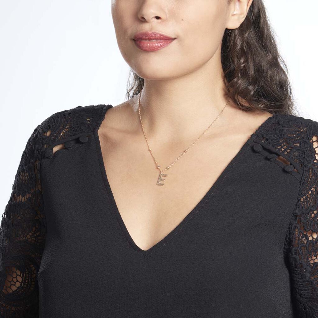 Collier Plaqué Or Jaune Lettra - Colliers fantaisie Femme | Histoire d’Or