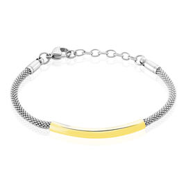 Bracelet Aedan Maille Popcorn Acier Bicolore - Bracelets fantaisie Femme | Histoire d’Or