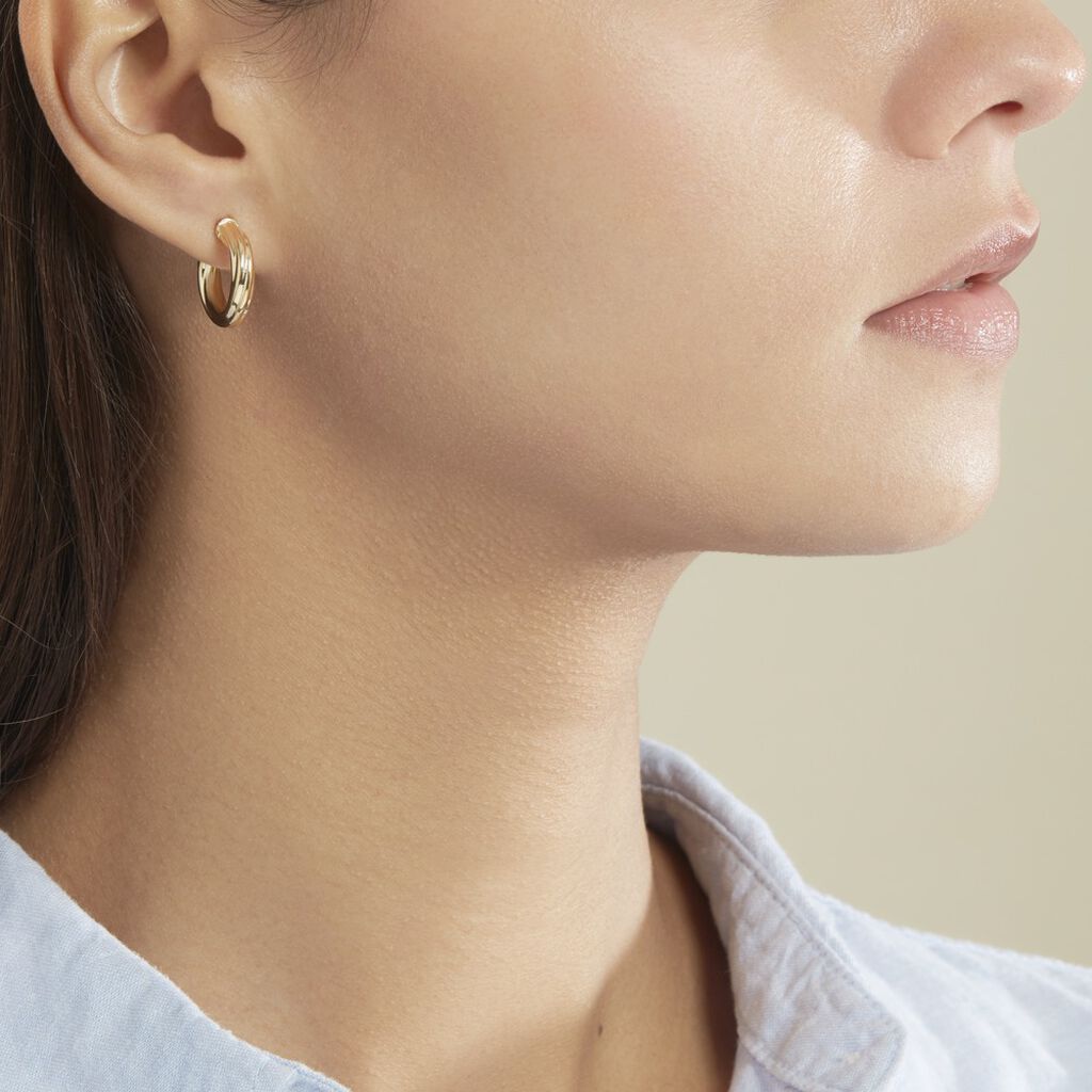Créoles Yori Or Jaune - Boucles d'oreilles créoles Femme | Histoire d’Or