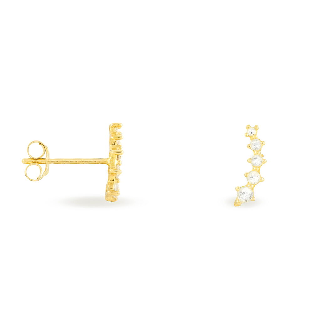 Boucles D'oreilles Puces Youssa Barrettes Or Jaune Oxyde De Zirconium - Clous d'oreilles Femme | Histoire d’Or
