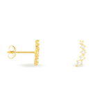 Boucles D'oreilles Puces Youssa Barrettes Or Jaune Oxyde De Zirconium - Clous d'oreilles Femme | Histoire d&rsquo;Or