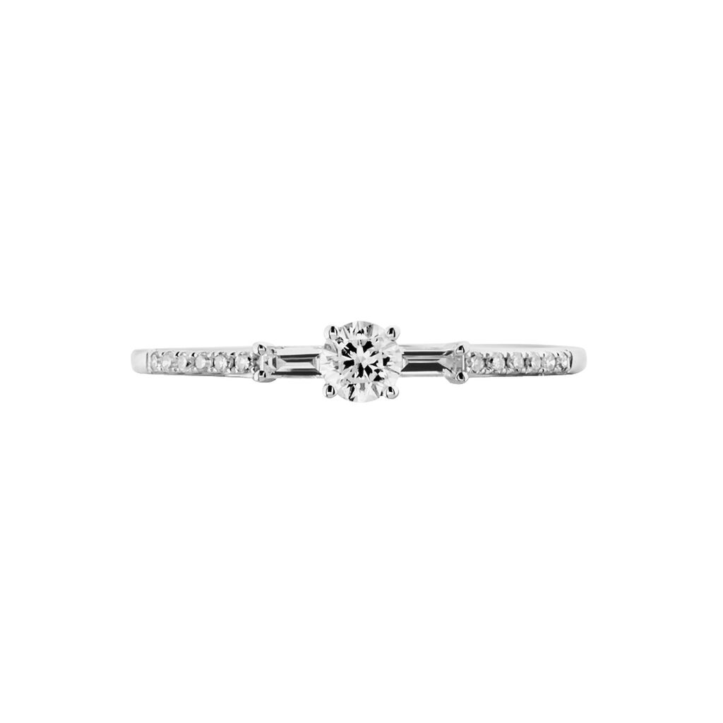Bague Solitaire Nina Or Blanc Diamant - Bagues solitaires Femme | Histoire d’Or