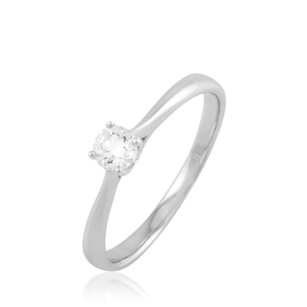 Bague Solitaire Victoria Or Blanc Diamant - Bagues solitaires Femme | Histoire d&rsquo;Or