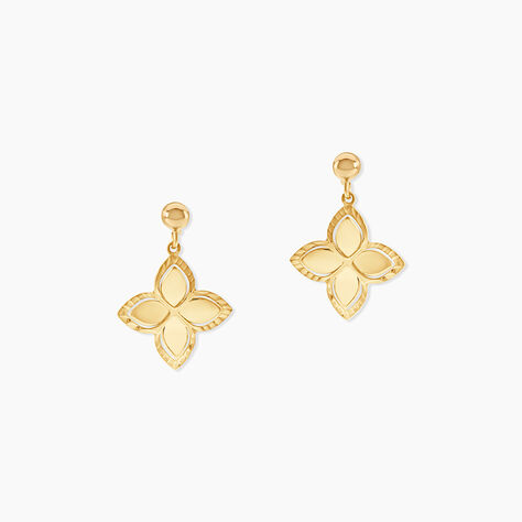 Boucles D'Oreilles Pendantes Donia Argent Dor&eacute; A L'Or 750/1000 - Boucles d'oreilles pendantes Femme | Histoire d&rsquo;Or