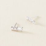 Boucles D'oreilles Puces Iolyn Argent Blanc Oxyde De Zirconium - Boucles d'oreilles fantaisie Femme | Histoire d&rsquo;Or