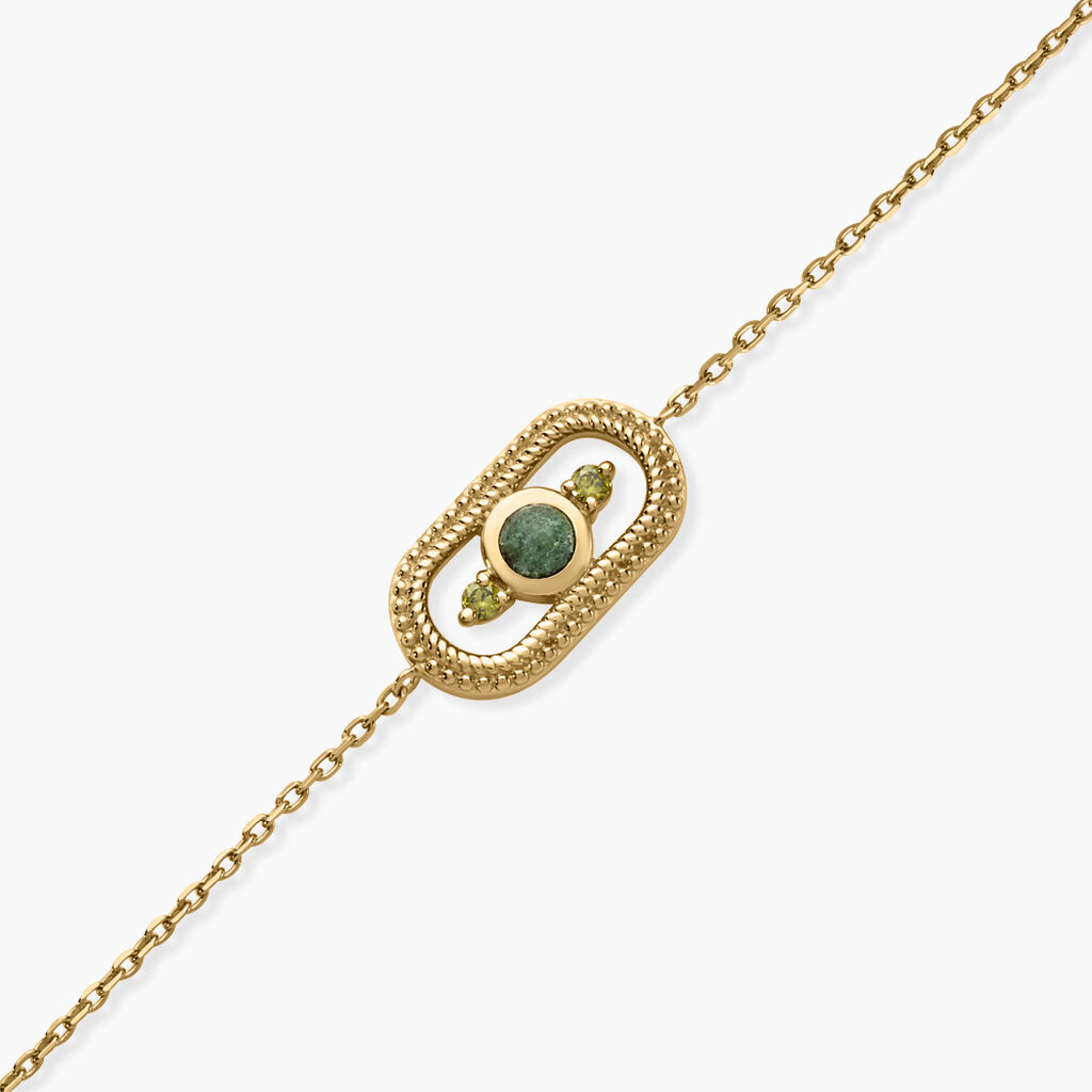 Bracelet Jasmee Plaque Or Jaune Pierre De Synthese Oxyde De Zirconium - Bracelets Femme | Histoire d&rsquo;Or