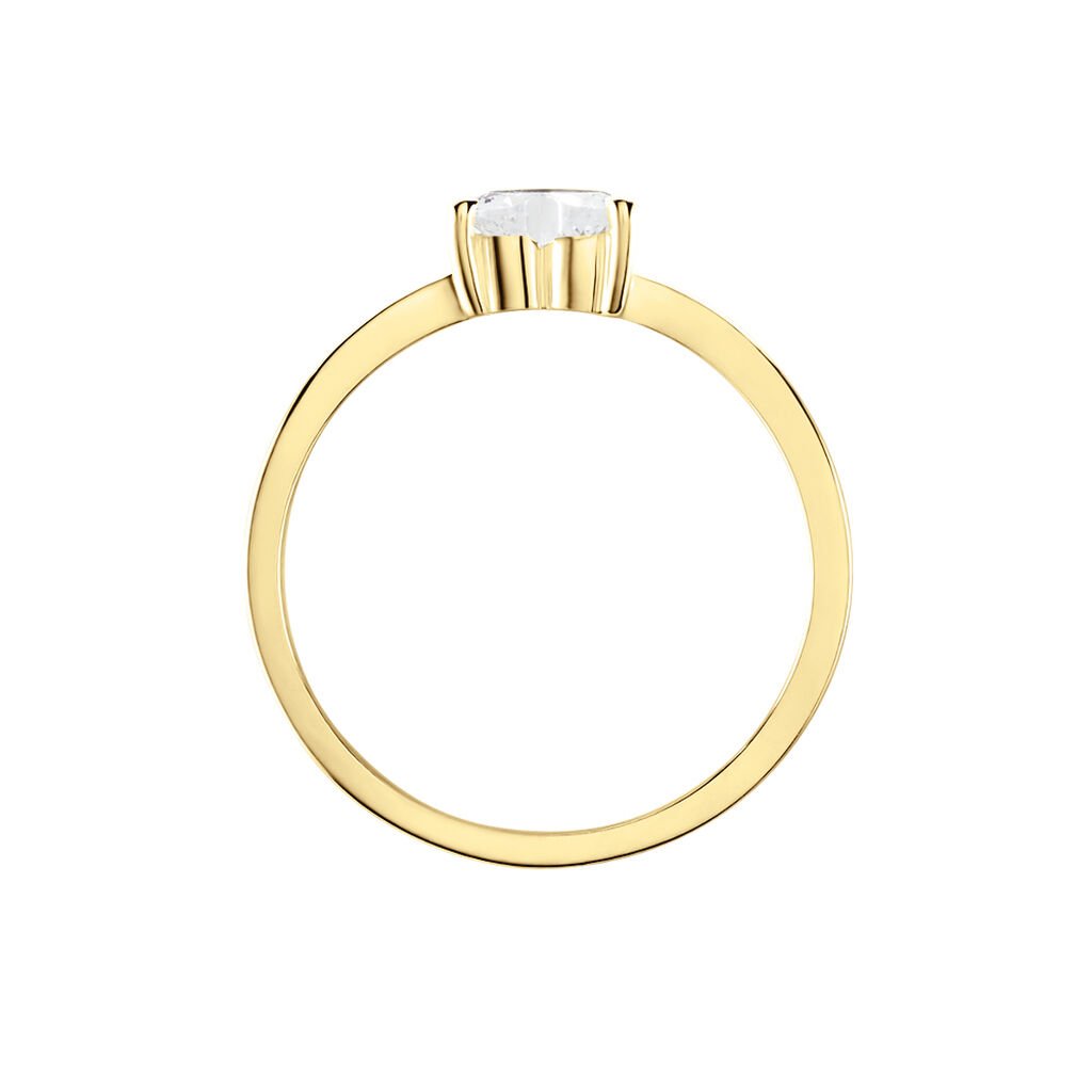 Bague Solitaire Or Jaune Idelle Oxyde De Zirconium - Bagues solitaires Femme | Histoire d&rsquo;Or