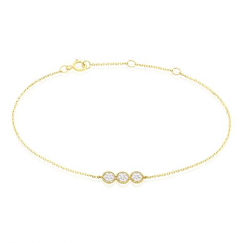 Bracelet Or Jaune Caleb Oxydes De Zirconium - Bracelets Femme | Histoire d’Or