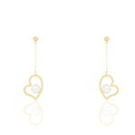 Boucles D'oreilles Pendantes Gwladys Or Jaune Strass - Boucles d'oreilles pendantes Femme | Histoire d&rsquo;Or