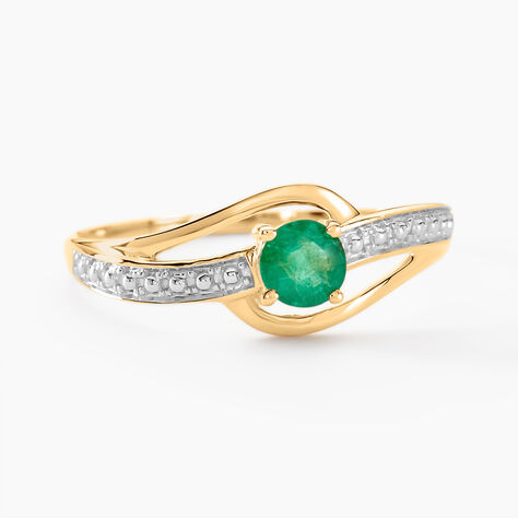 Bague Tanissia Or Jaune Emeraude - Bagues solitaires Femme | Histoire d&rsquo;Or