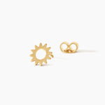 Boucles D'Oreilles Puces Sunlight Argent Dor&eacute; A L'Or 750/1000 - Boucles d'oreilles fantaisie Femme | Histoire d&rsquo;Or
