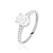 Bague Solitaire Oval Or Blanc Oxyde De Zirconium - Bagues solitaires Femme | Histoire d’Or