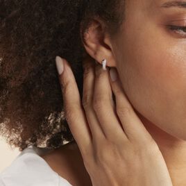 Boucles D'oreilles Puces Aglae Or Blanc Oxyde De Zirconium - Clous d'oreilles Femme | Histoire d’Or