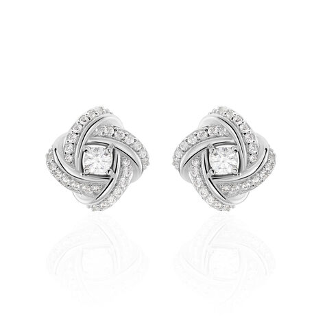 Boucles D'oreilles Puces Anasthase Argent Blanc Oxyde De Zirconium - Boucles d'oreilles fantaisie Femme | Histoire d’Or