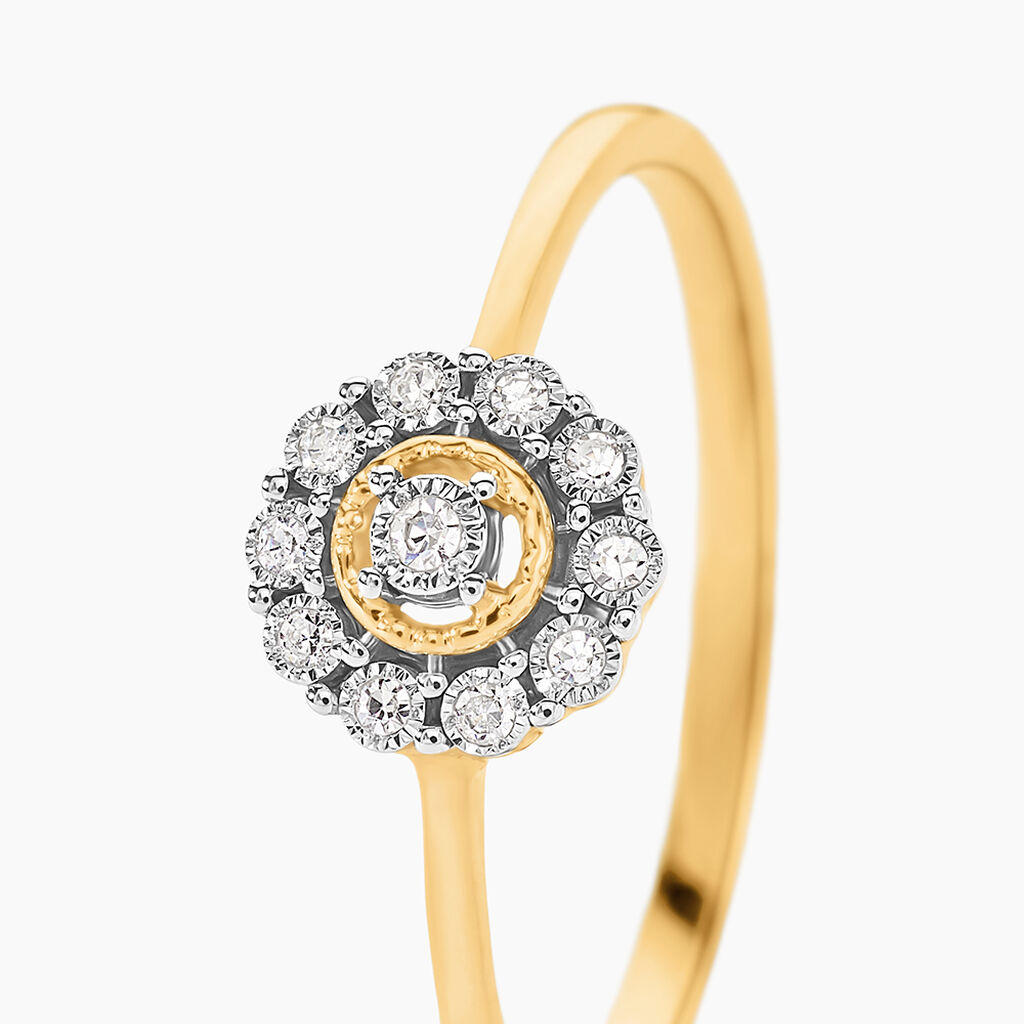 Bague Charletta Or Jaune Diamant - Bagues solitaires Femme | Histoire d&rsquo;Or