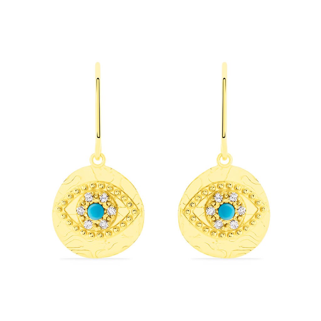Boucles D'oreilles Pendantes Firmine Or Jaune Oxyde De Zirconium - Boucles d'oreilles pendantes Femme | Histoire d’Or