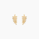Boucles D'oreilles Puces Eudia Feuilles Or Jaune - Clous d'oreilles Femme | Histoire d&rsquo;Or