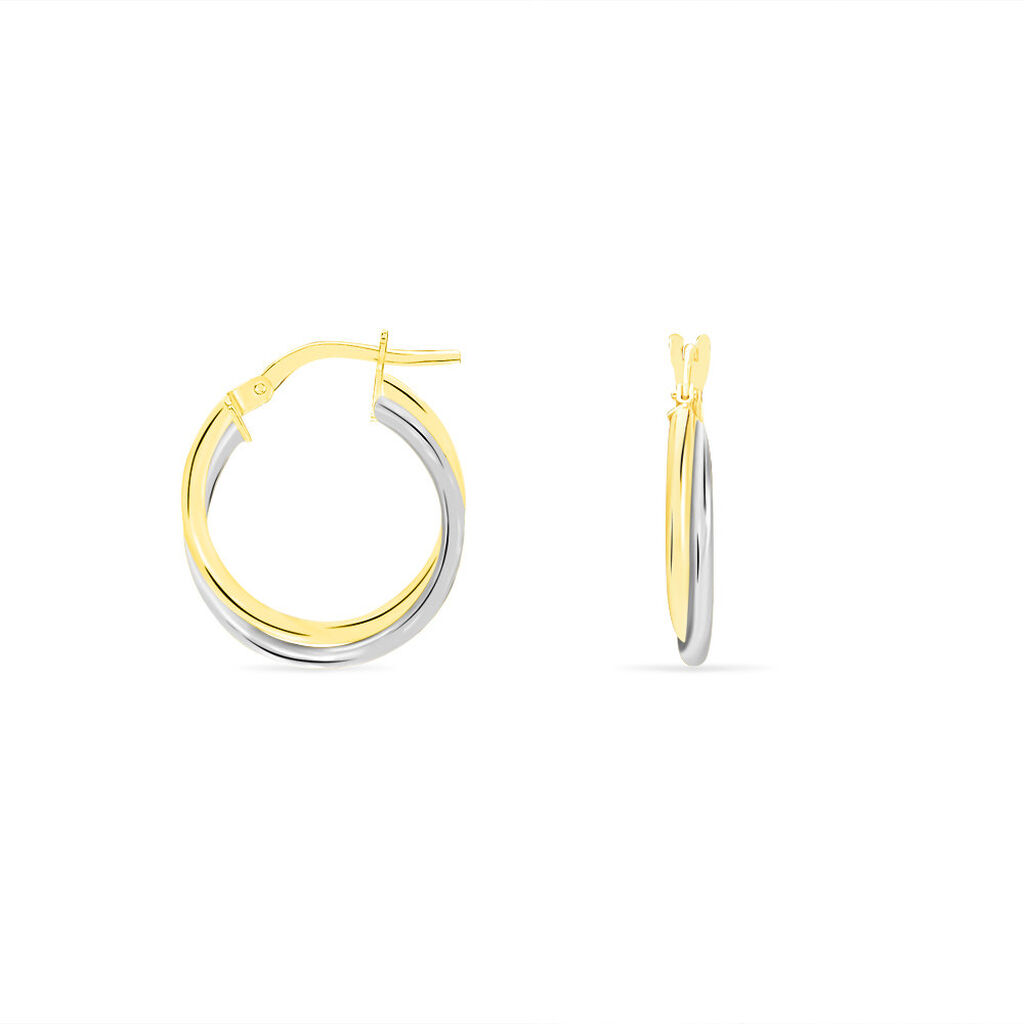 Cr&eacute;oles Tita Or Bicolore - Boucles d'oreilles cr&eacute;oles Femme | Histoire d&rsquo;Or