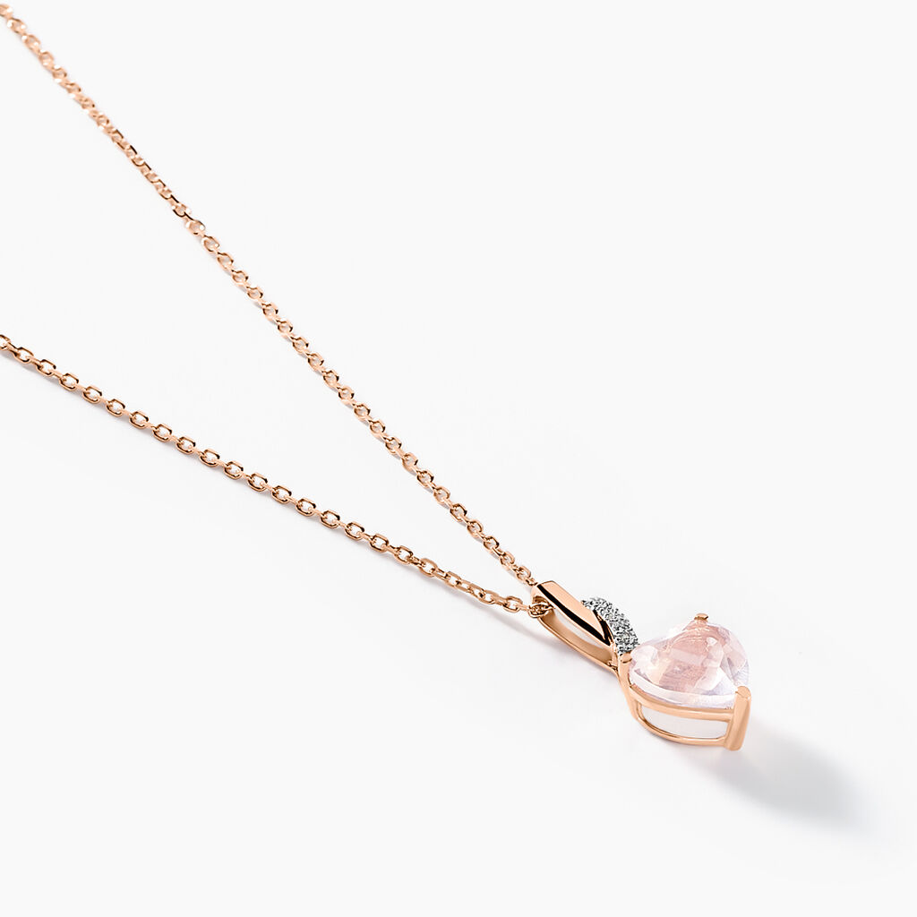 Collier Or Rose Clothilde Quartz - Colliers Femme | Histoire d&rsquo;Or