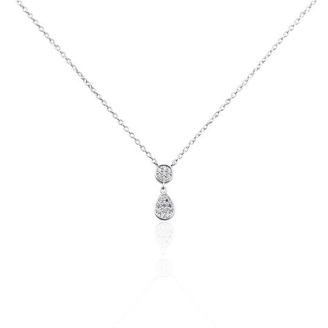 Collier Aletha Argent Blanc Oxyde De Zirconium - Colliers fantaisie Femme | Histoire d’Or