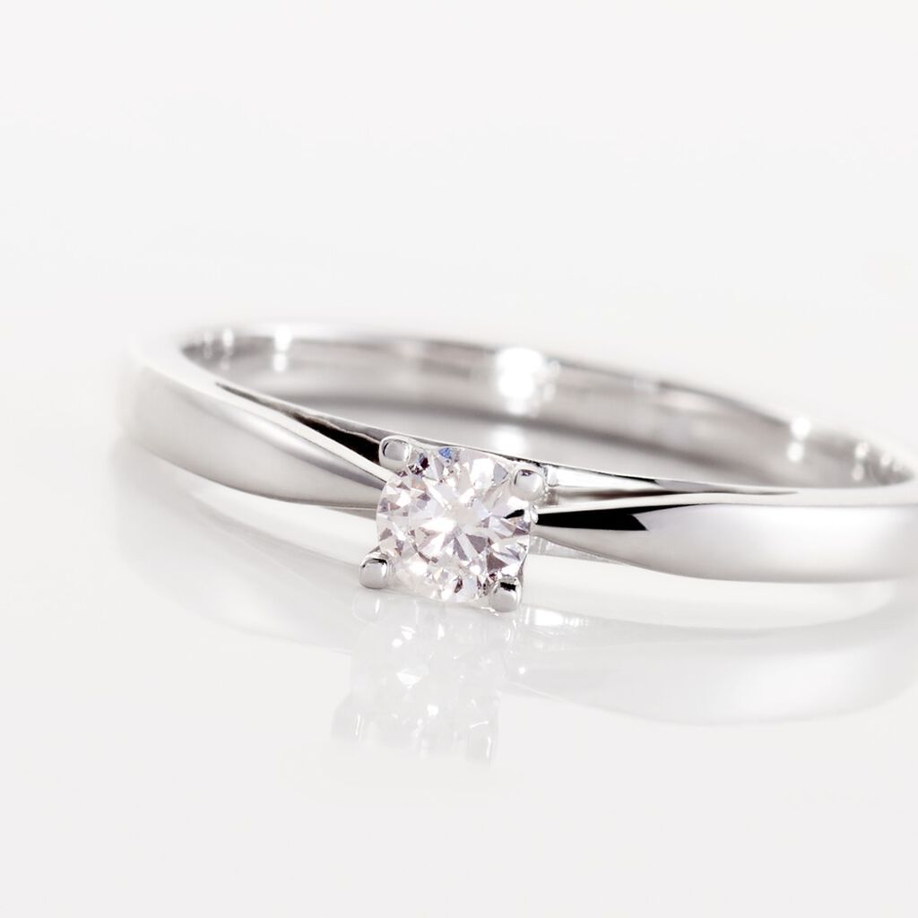 Bague Solitaire Celina Or Blanc Diamant - Bagues solitaires Femme | Histoire d’Or