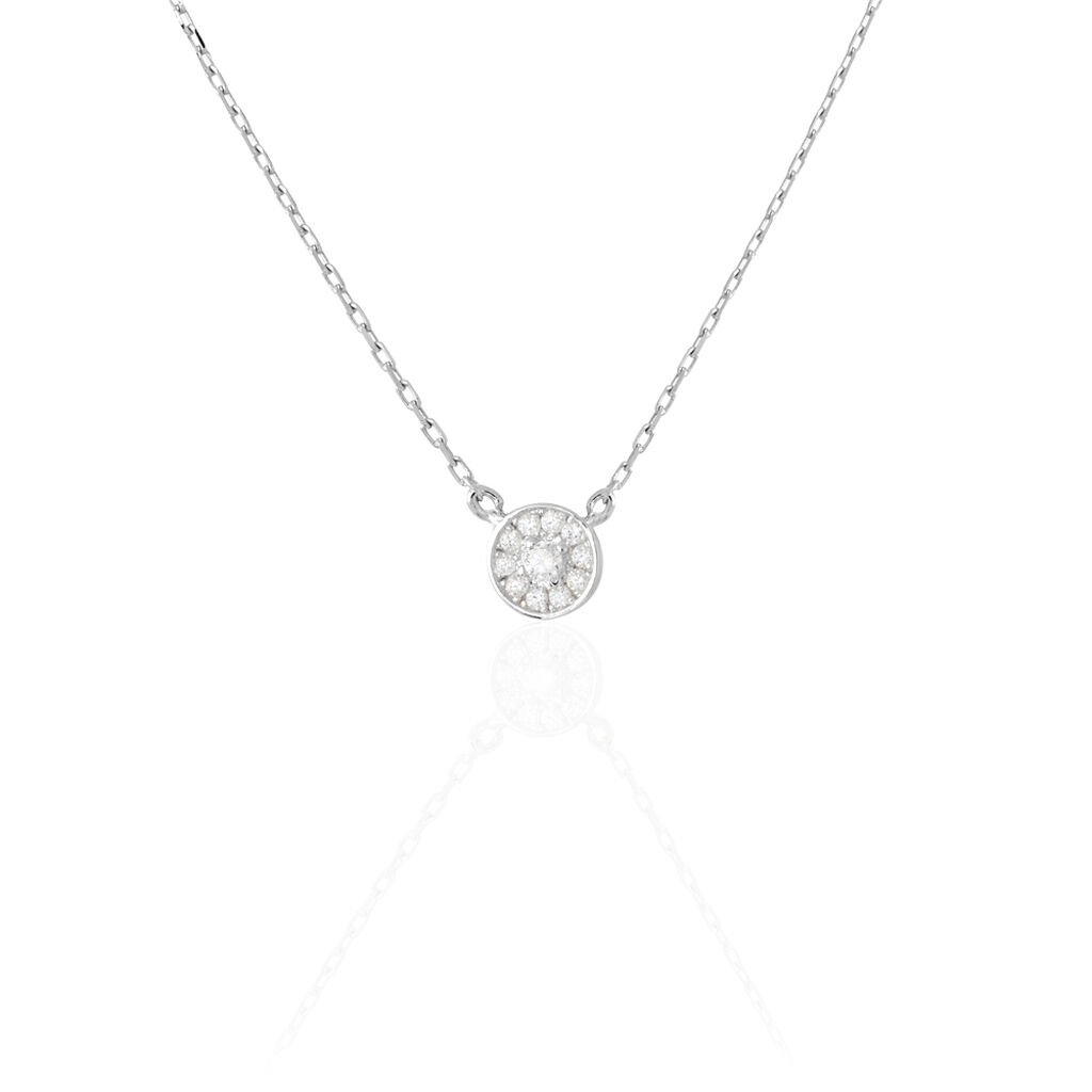 Collier Argent Blanc Auxana Oxyde De Zirconium