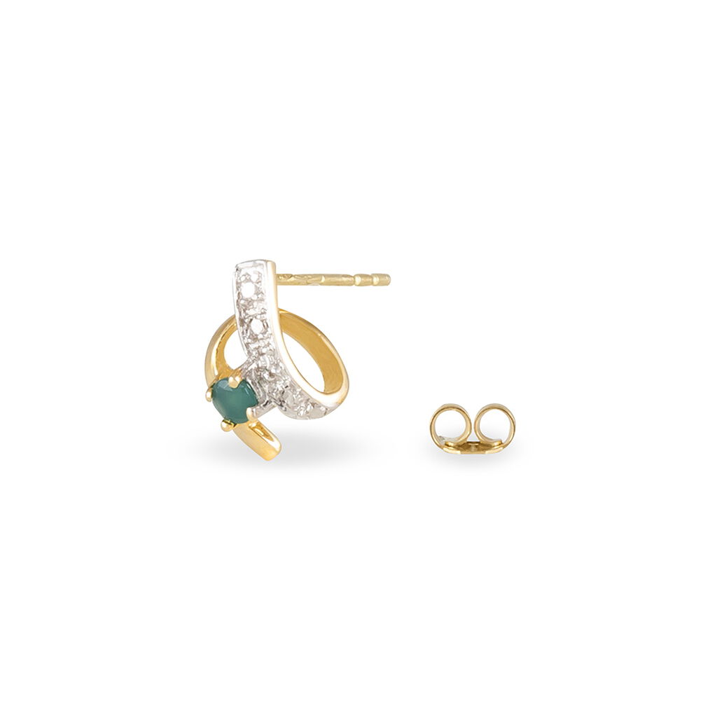 Boucles D'oreilles Puces Kirsten Or Jaune Agate - Clous d'oreilles Femme | Histoire d&rsquo;Or
