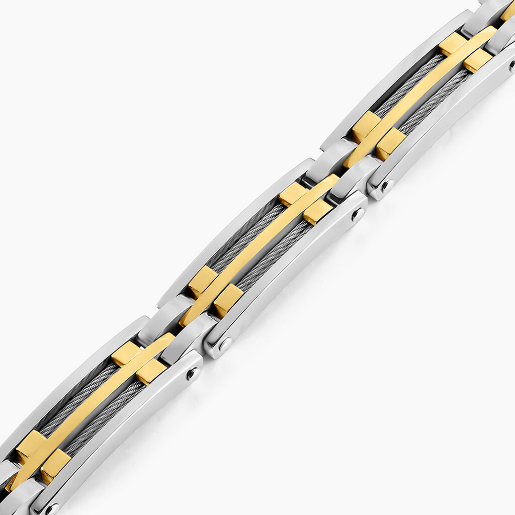 Bracelet Jourdan Priam Acier Bicolore - Bracelets Homme | Histoire d’Or