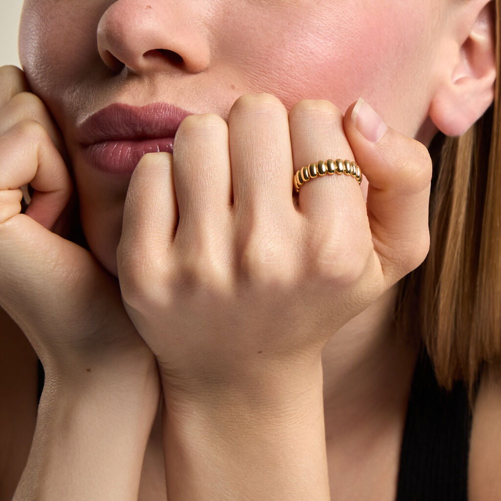Bague Vahan Argent Dor&eacute; A L'Or 750/1000 - Bijoux sans pierre Femme | Histoire d&rsquo;Or