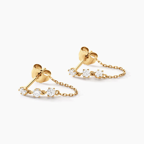 Boucles D'oreilles Puces Yale Or Jaune Diamant Synthétique - Clous d'oreilles Femme | Histoire d’Or