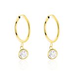 Creoles Or Jaune Lowan Oxyde De Zirconium - Boucles d'oreilles cr&eacute;oles Femme | Histoire d&rsquo;Or