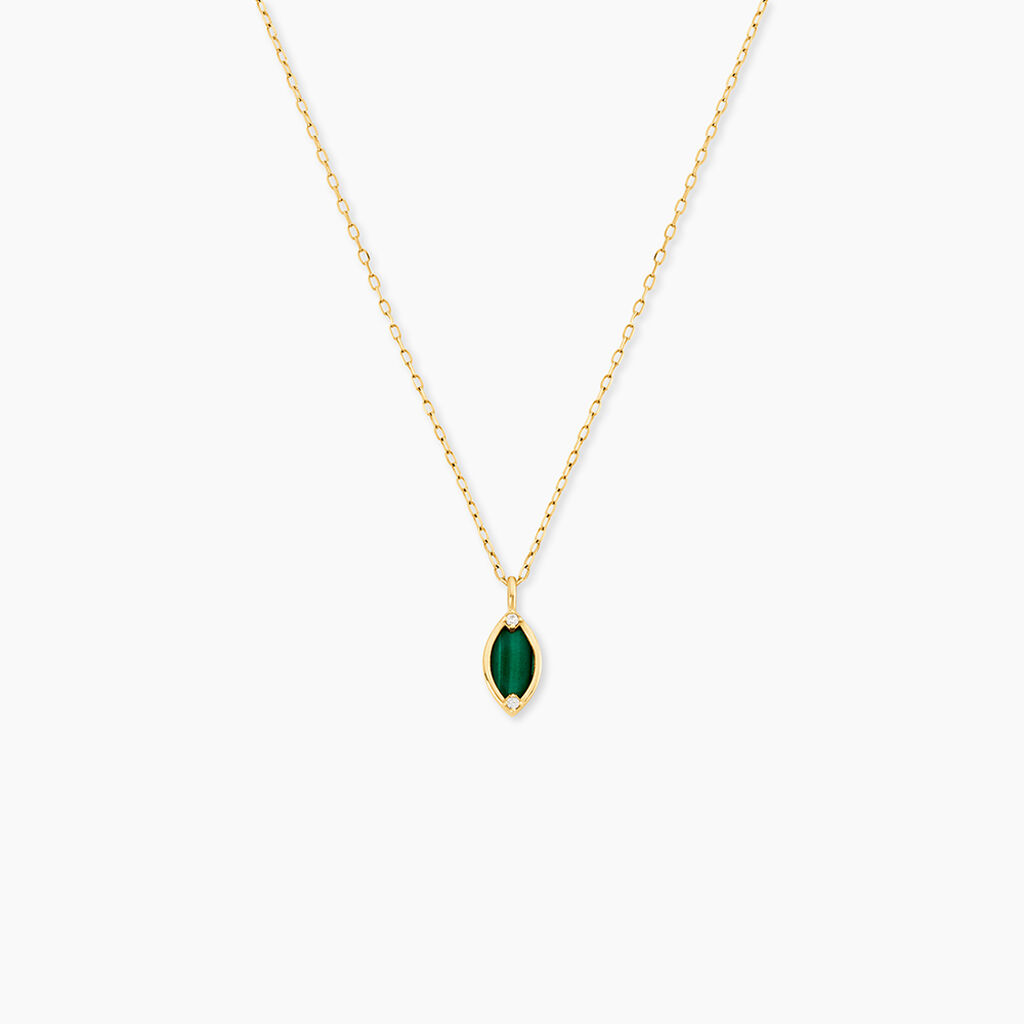 Collier Chelo Or Jaune Malachite Oxyde De Zirconium - Colliers Femme | Histoire d&rsquo;Or