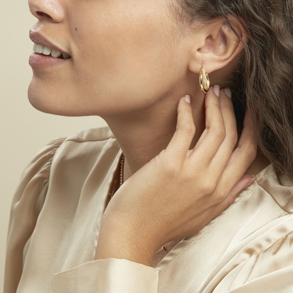 Créoles Orthys Or Jaune - Boucles d'oreilles créoles Femme | Histoire d’Or