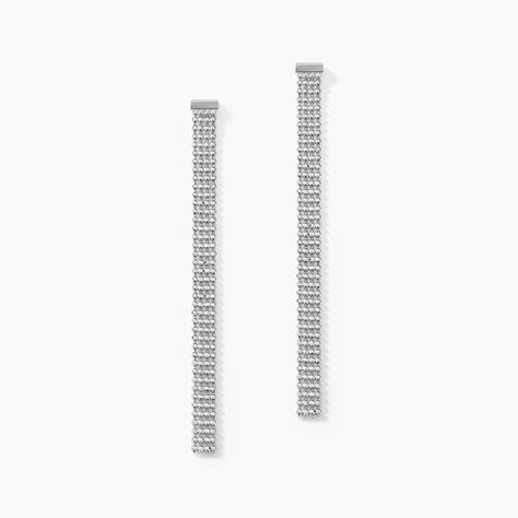 Boucles D'oreilles Pendantes Kelline Argent Blanc - Boucles d'oreilles fantaisie Femme | Histoire d’Or