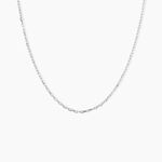 Cha&icirc;ne Igoa Maille For&ccedil;at Diamantee Or Blanc - Chaines Femme | Histoire d&rsquo;Or