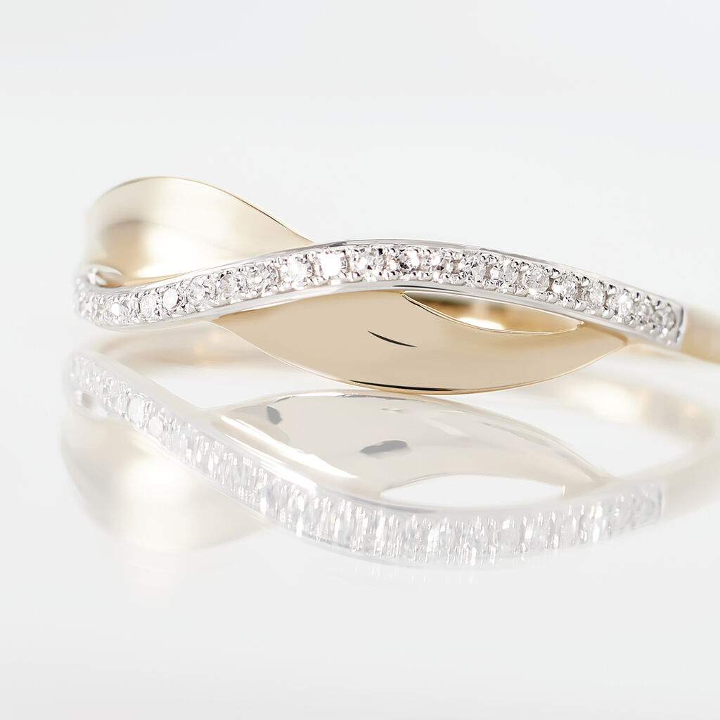 Bague Camelia Or Jaune Diamant - Bagues avec pierre Femme | Histoire d&rsquo;Or