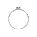 Bague Or Blanc Febe Emeraude - Bagues solitaires Femme | Histoire d&rsquo;Or