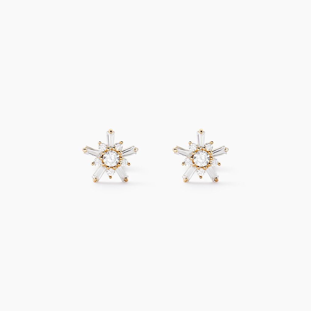 Boucles D'oreilles Puces Wen Or Jaune Oxyde De Zirconium - Clous d'oreilles Famille | Histoire d’Or