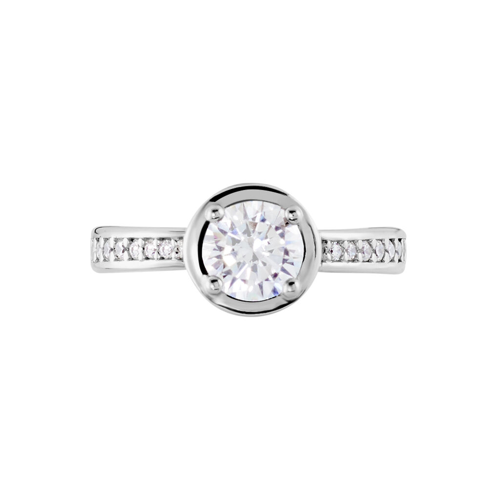 Bague Solitaire Trifine Argent Oxyde De Zirconium - Bagues solitaires Femme | Histoire d’Or