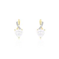 Boucles D'oreilles Puces Clothilde Or Jaune Oxyde De Zirconium