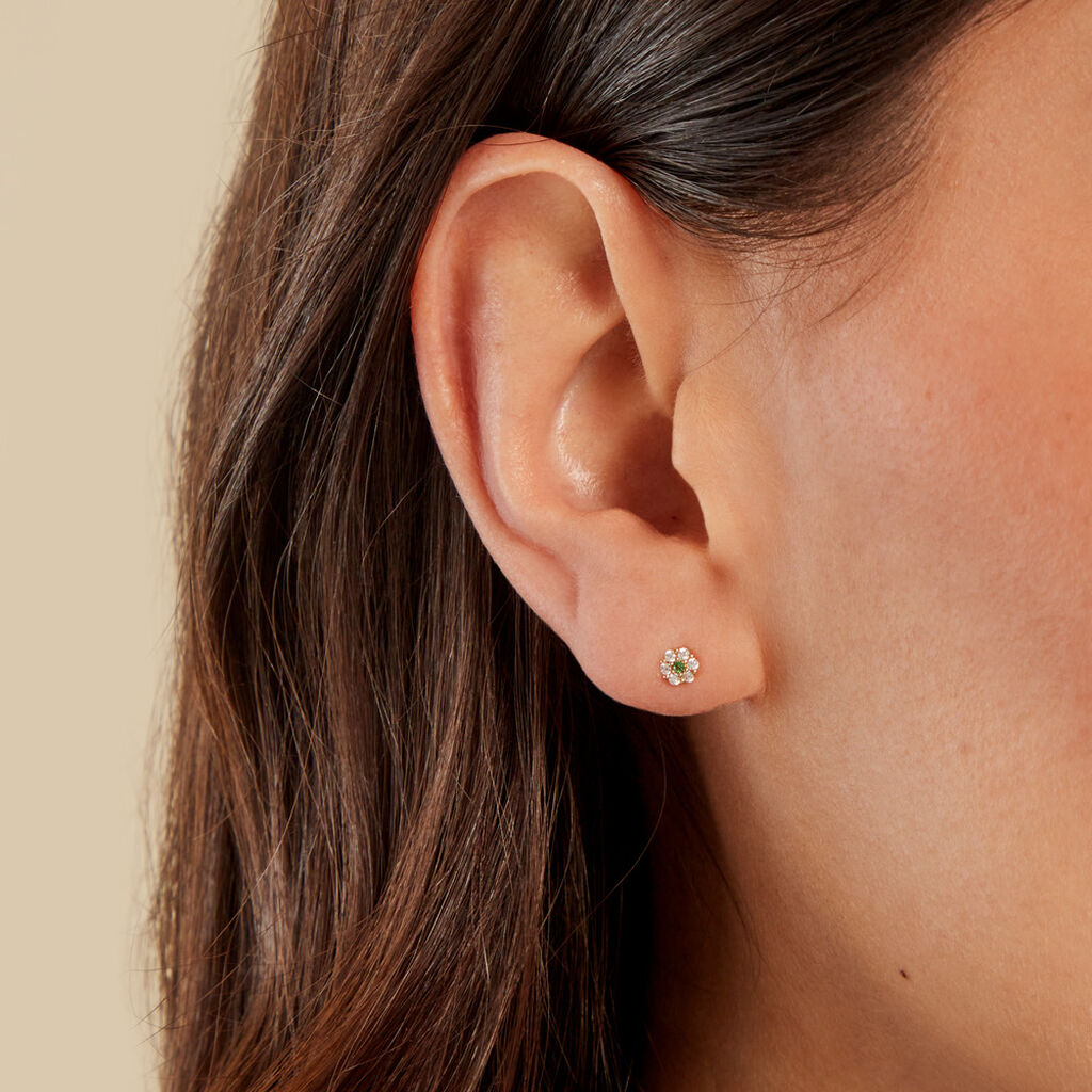 Boucles D'oreilles Puces Margaid Or Jaune Oxyde De Zirconium - Clous d'oreilles Femme | Histoire d’Or