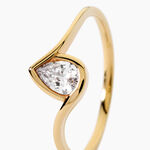 Bague Sunset Riviera Argent Dor&eacute; A L'Or 750/1000 Oxyde De Zirconium - Bagues avec pierre Femme | Histoire d&rsquo;Or