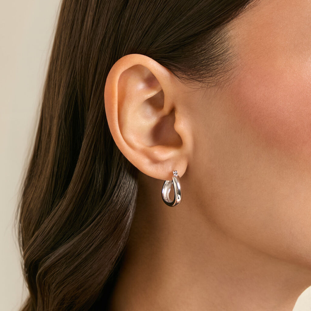 Cr&eacute;oles Moonlight Argent Blanc - Cr&eacute;oles fantaisie Femme | Histoire d&rsquo;Or