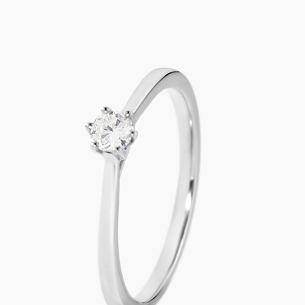 Bague Solitaire Athena Or Blanc Diamant - Bagues solitaires Femme | Histoire d&rsquo;Or